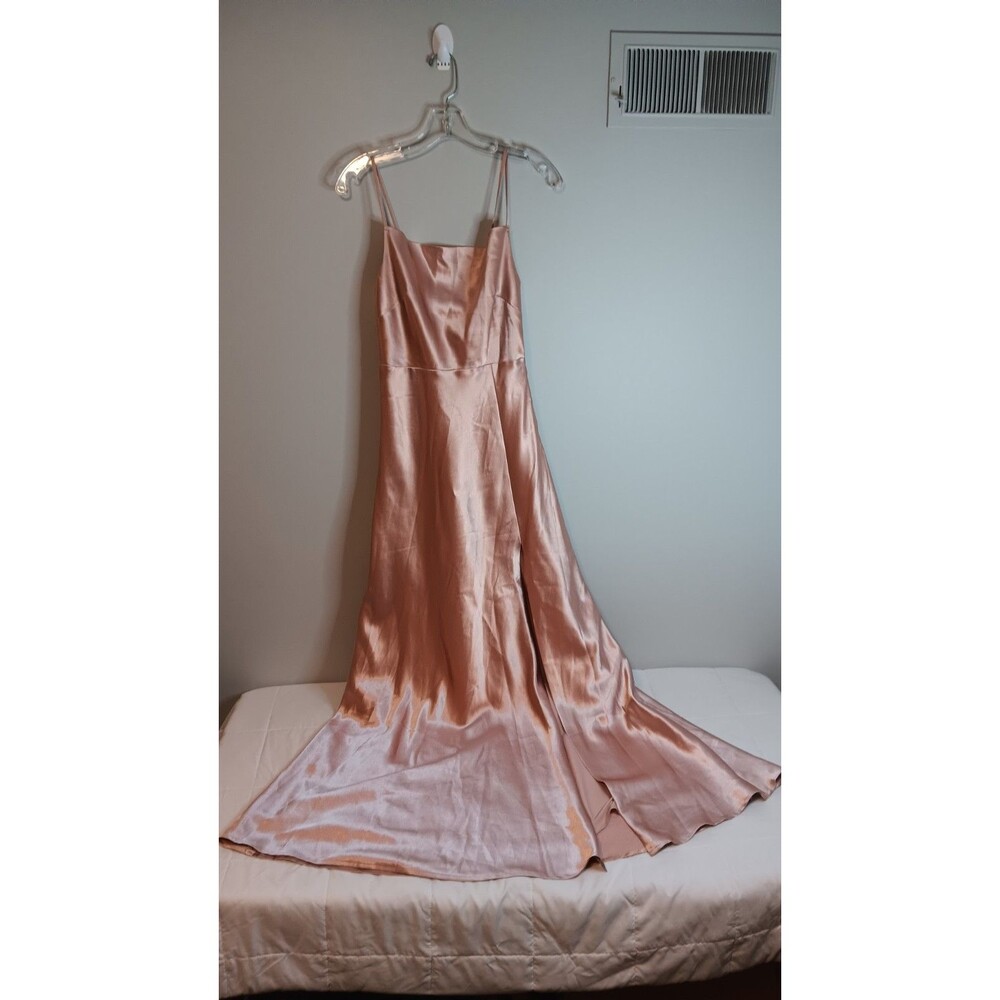 Birdy Grey MAI DRESS Satin Rose Gold Size XS  WEDDING Formal Evening